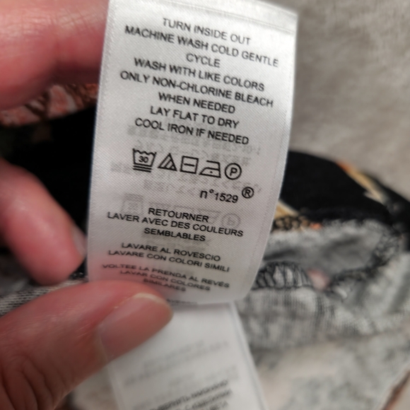 Lauren Ralph Lauren Top Floral Women’s Size XL Linen Blend Black Pink Ruffles - Picture 7 of 10